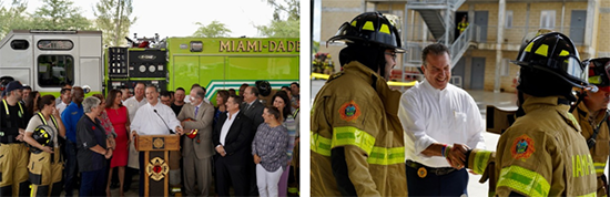 Patronis with Miami Firefighters
