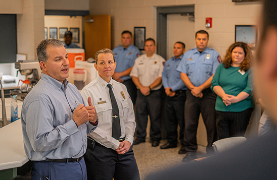 Patronis speaking to fire deptartment