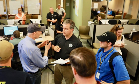 Patronis and Scott at Bay County Ops Center