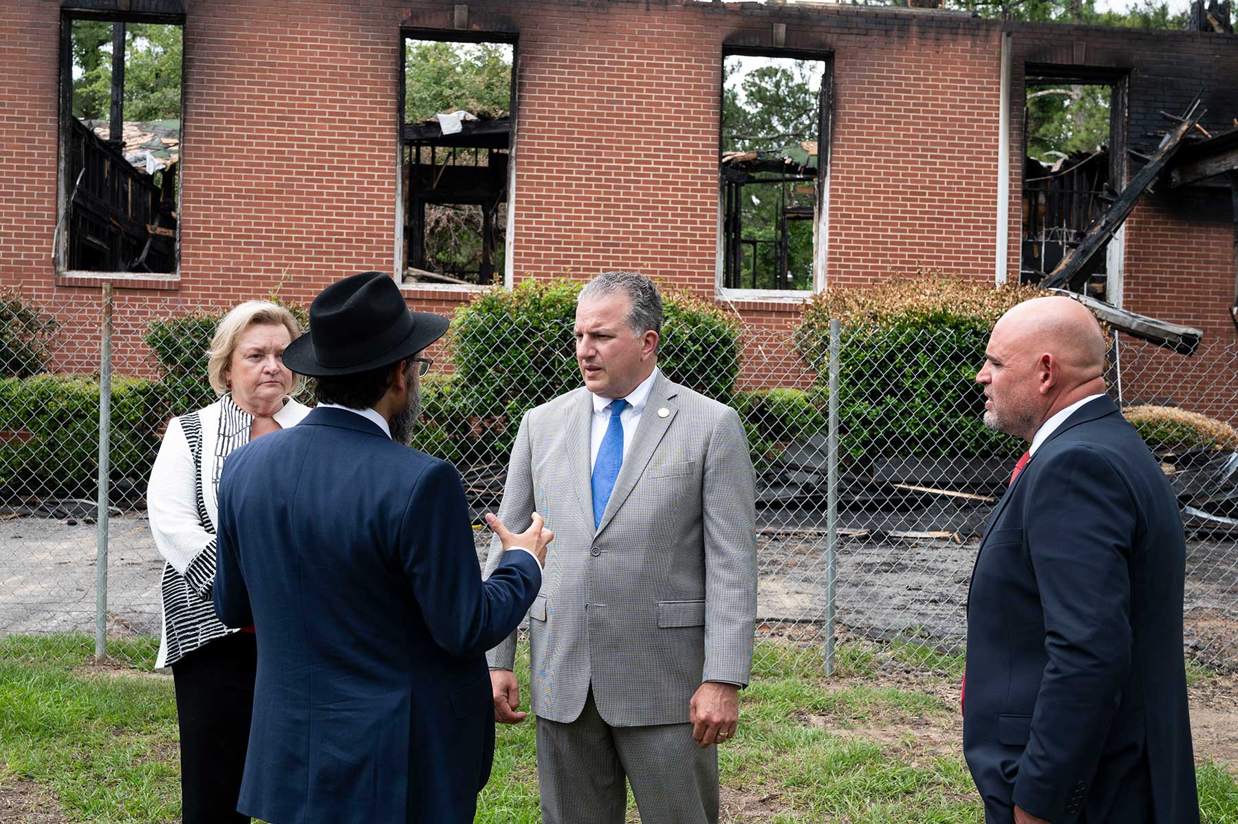  State Fire Marshal Jimmy Patronis Tours Site of Chabad of Tallahassee Fire with Israeli Consulate