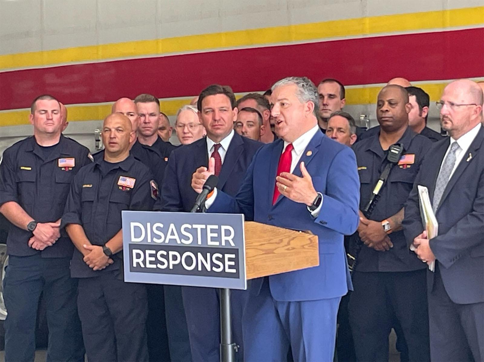 CFO Patronis giving a disaster response speech