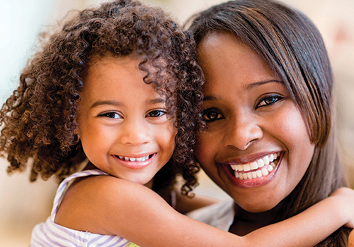 Happy child with parent