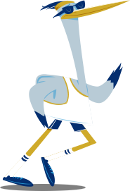 Illustrated Heron Running