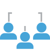 Icon of people connected to gear
