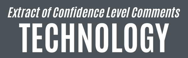 Confidence Level Comments - Technology
