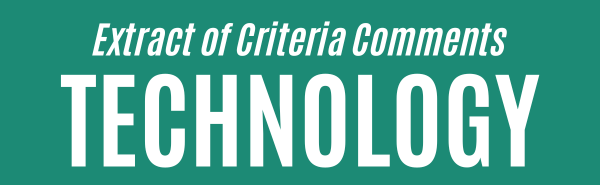 Criteria Comments - Technology