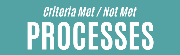 Criteria Met/Not Met - Processes