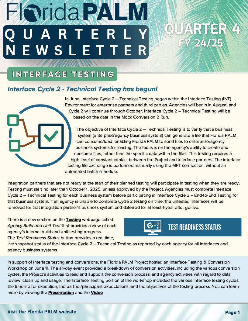 Screen grab of Q4 newsletter