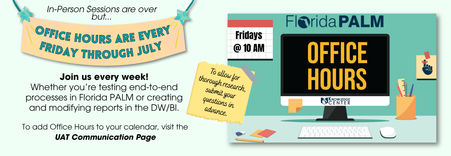 Office Hours are Every Friday through July