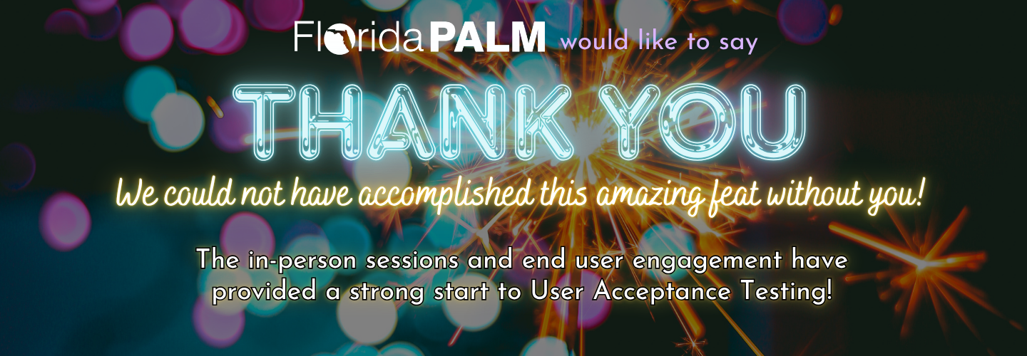 Florida PALM says THANKS!