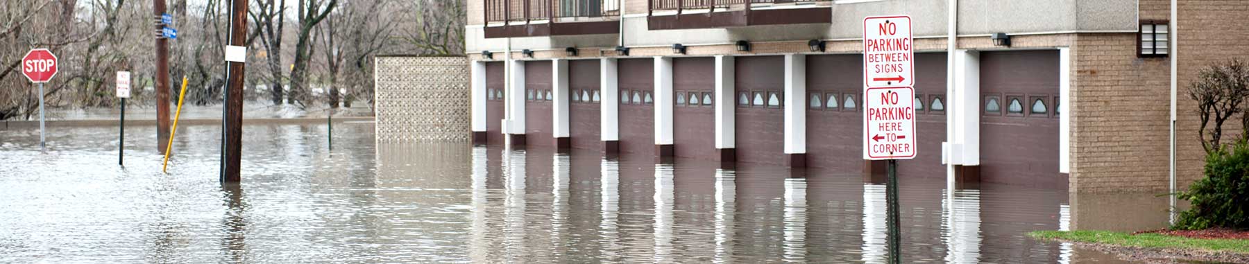 Apartment complex under two foot flood.