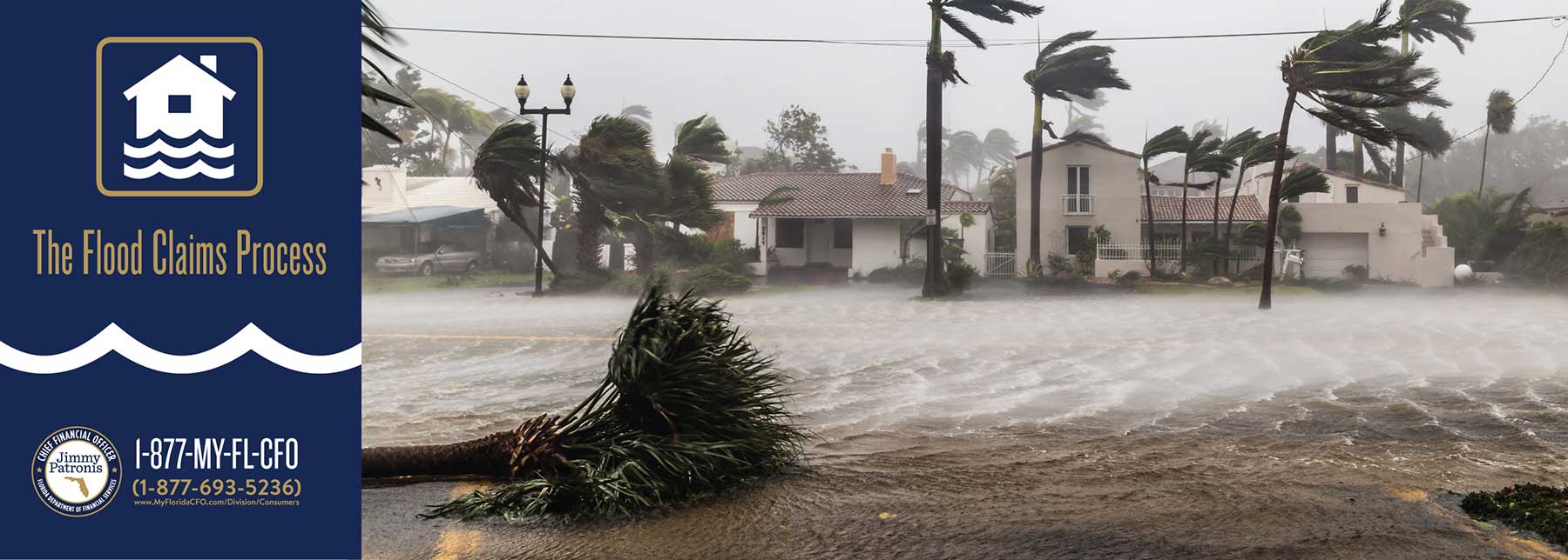 Flood Claims Process Guide with Flood Storm Photo 