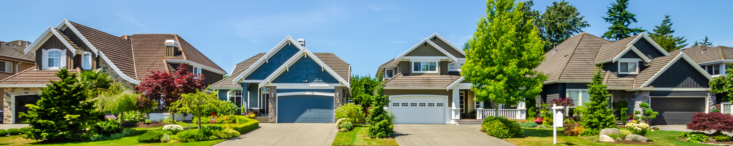 Multiple House Banner Row of Houses in a Neighborhood