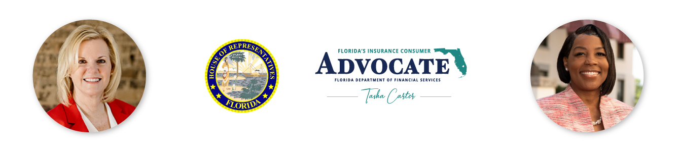 Rep. Dana Trabulsy, Florida House of Representatives Logo, ICA Logo and ICA Tasha Carter