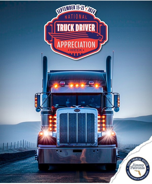 Delivery Truck with National Truck driver week logo on it