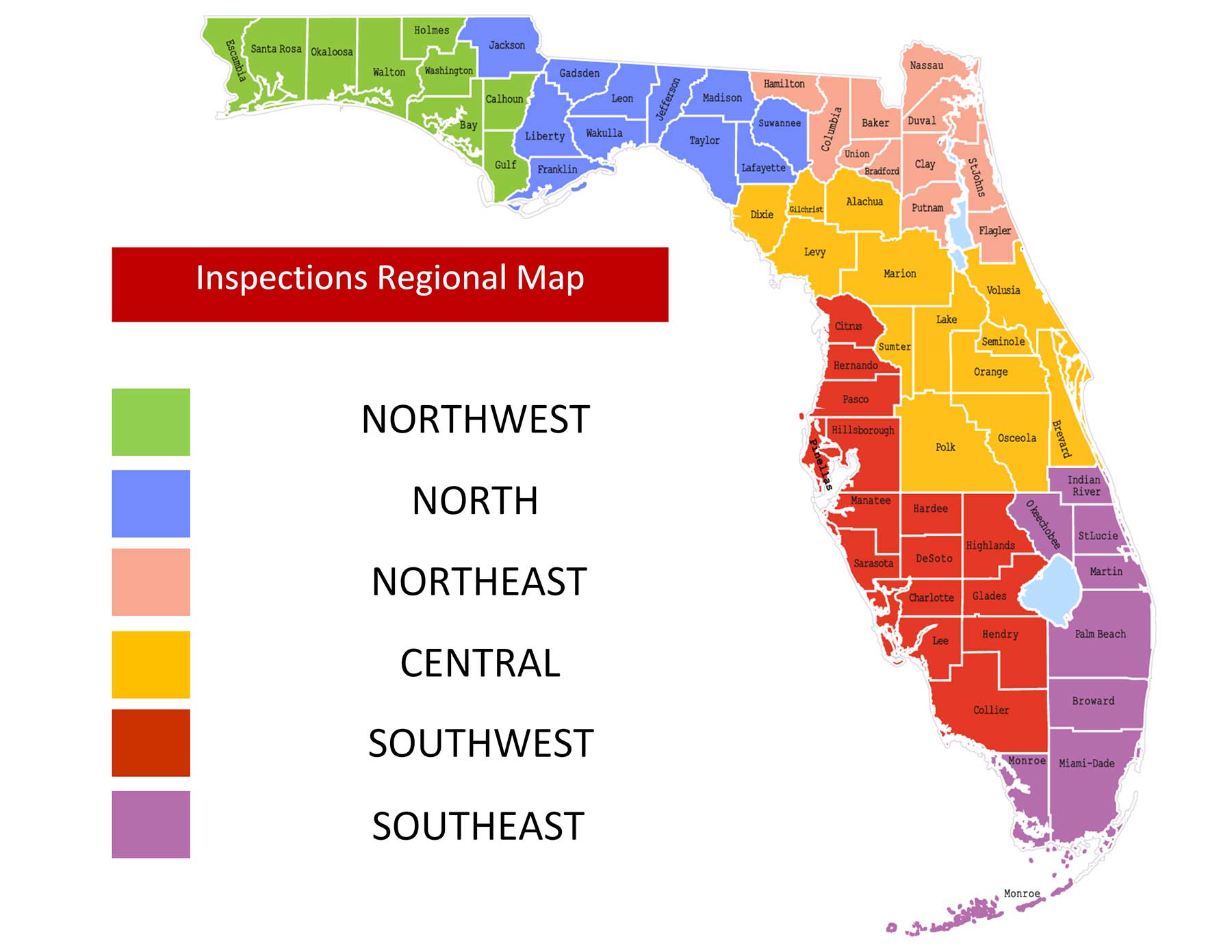 Region Map for Inspections