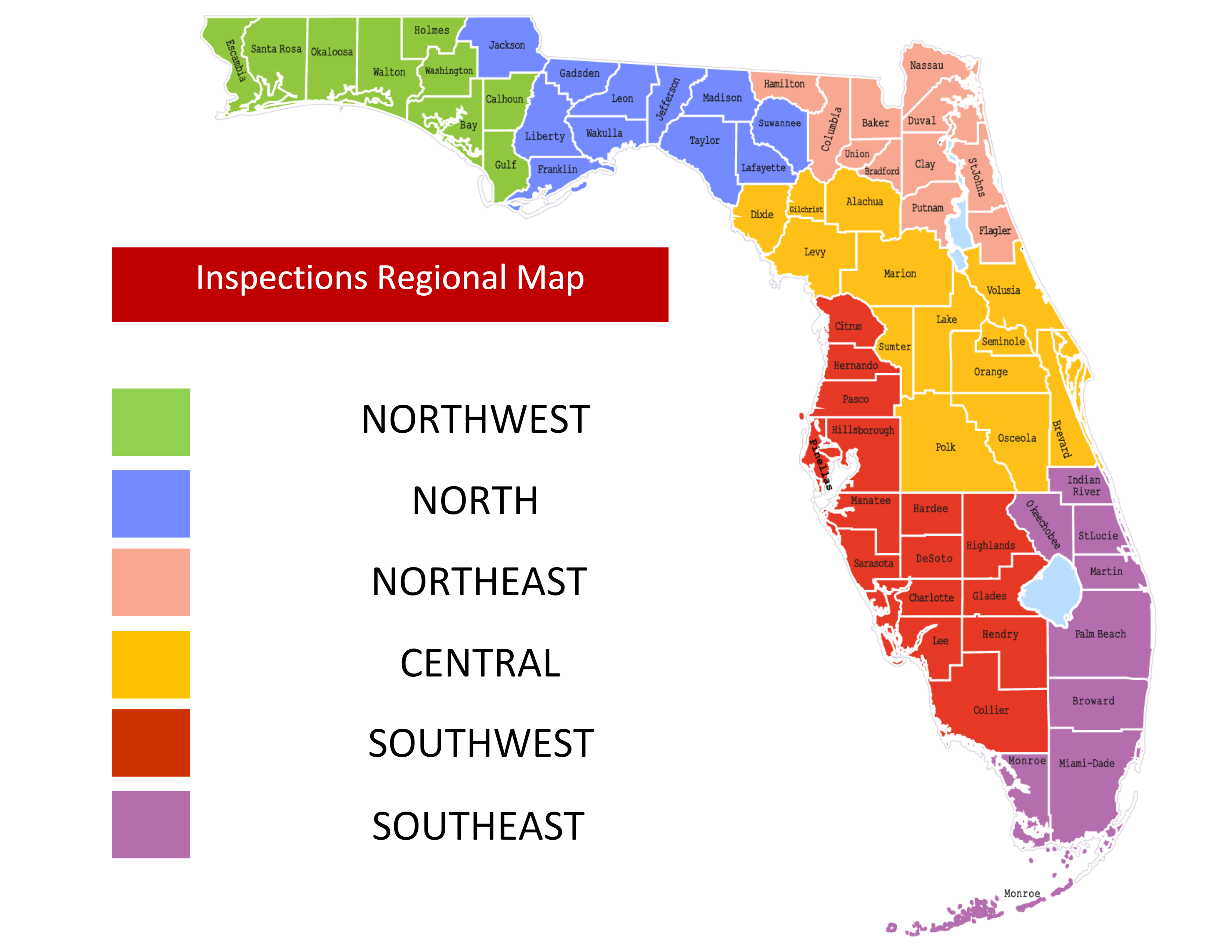 Region Map for Inspections