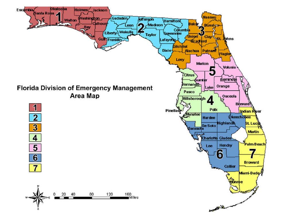 Florida Division Of Emergency Management Area Map | Florida's State ...